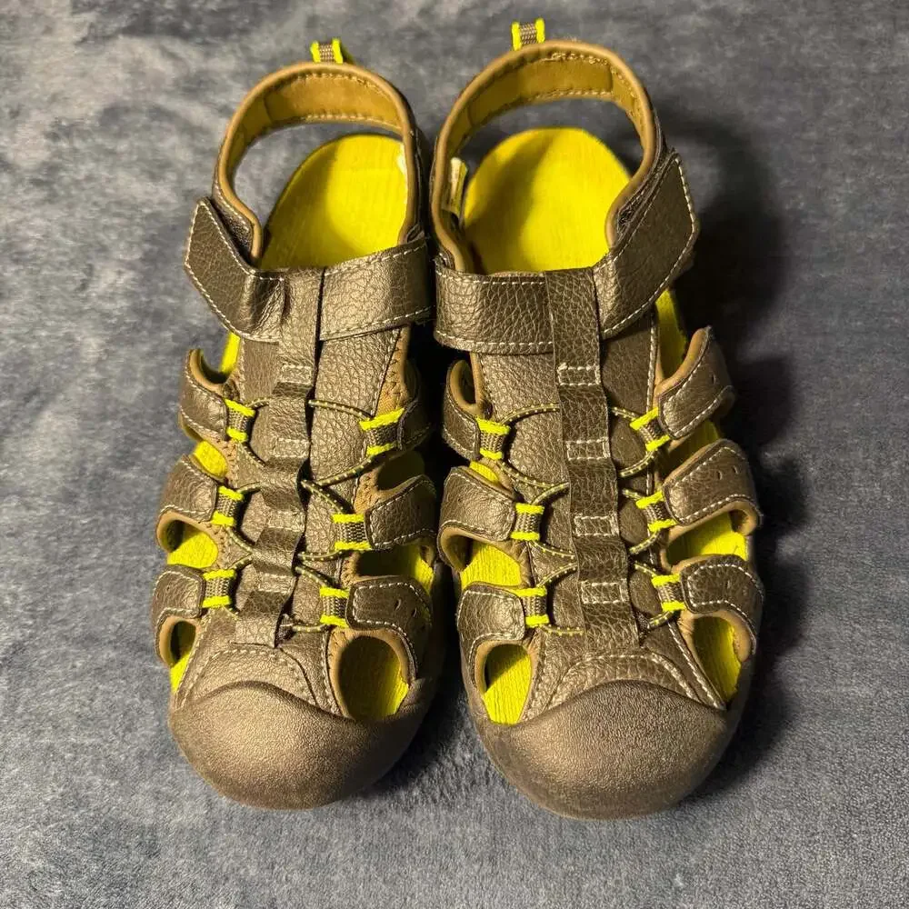 Faded Glory Boys Sport Fisherman Sandals with Lime Green Insole